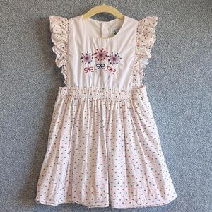 Southern Taters Girls Size 5 Cotton Red White Blue Patriotic Embroidered Dress